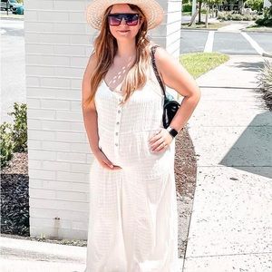 Madewell Cotton Long Pant Romper SZ L